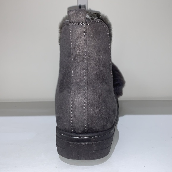 POM POM GREY FUR SUEDE BOOTS - Picture 6 of 7